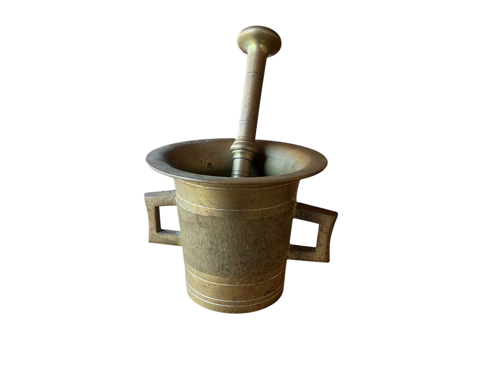 Brass mortar and pestal