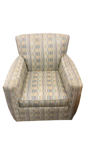 Crate and Barrel swivel upholstered armchair