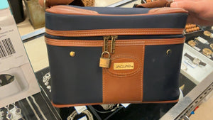 Vintage JAGUAR Cosmetic Overnight Bag Navy Blue