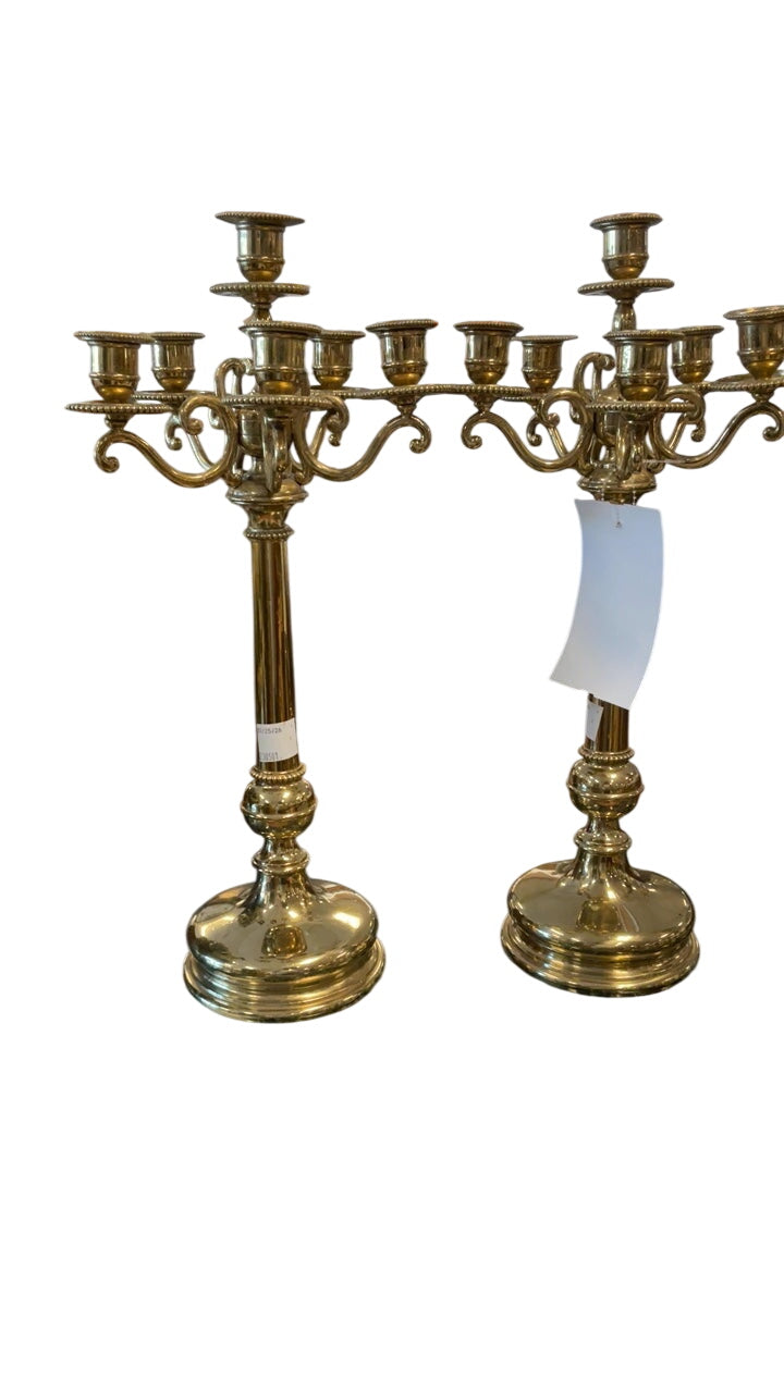 Old English Brass Candelabras (pair)