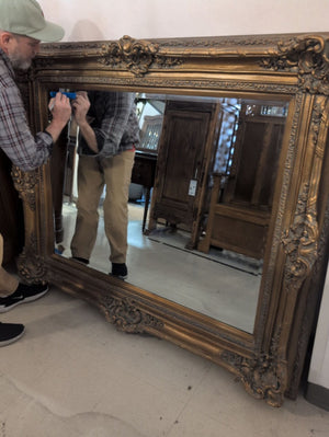 Large Gold Gilt Beveled Mirror