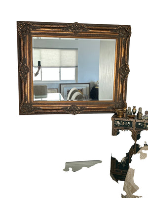 Large Gold Gilt Beveled Mirror