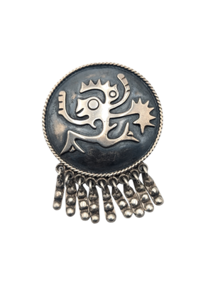 Pin Sterling Silver Maricela Mayan Ozomatli
