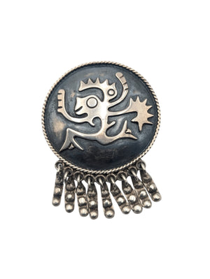 Pin Sterling Silver Maricela Mayan Ozomatli