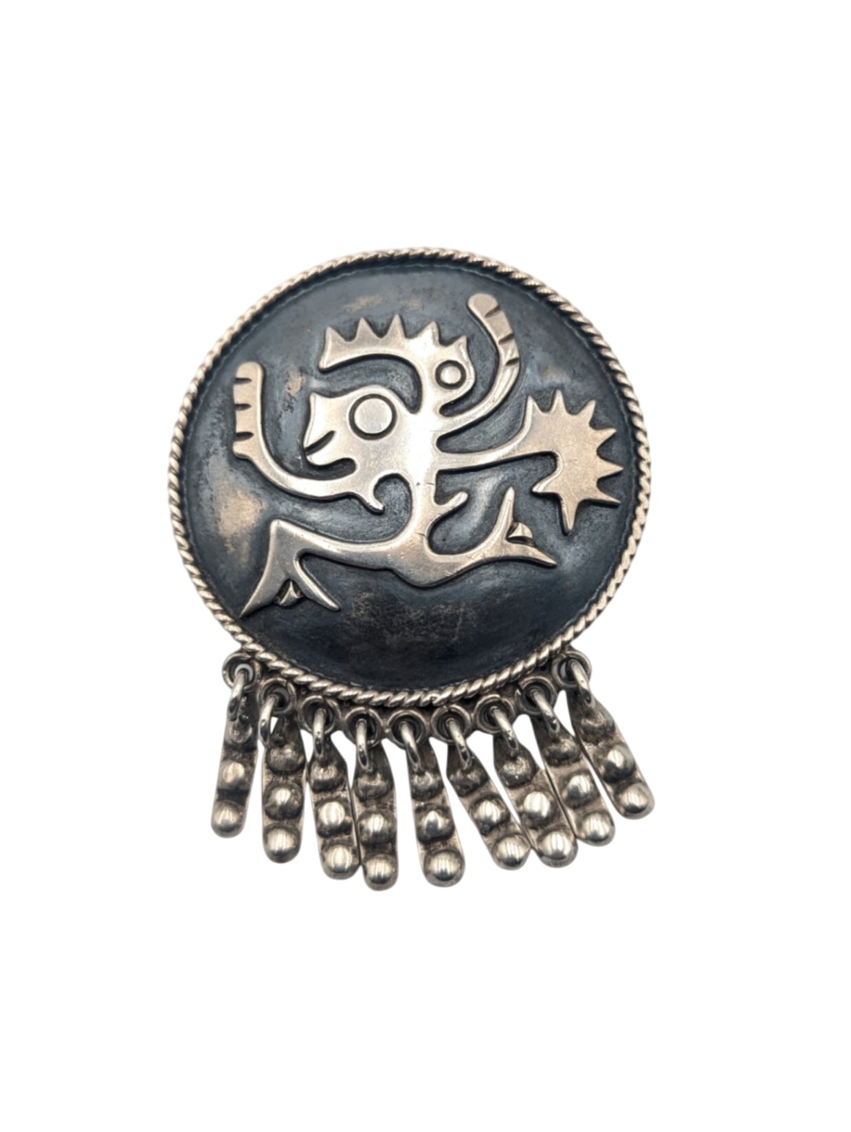 Pin Sterling Silver Maricela Mayan Ozomatli