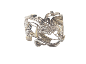 Cuff 950 Silver Large Floral