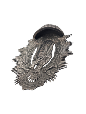 Pendant Silver Large w/ Catholic Mary Spain 19th Century