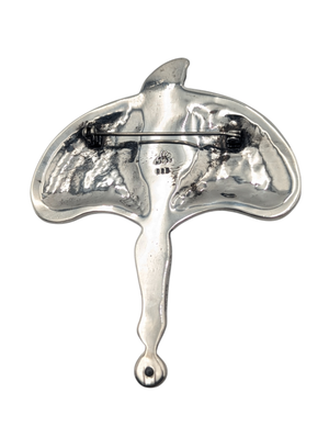 Pin Sterling Silver w/ Single White Stone