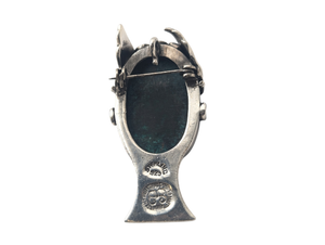 Pin Sterling Silver Large w/ Malachite Stone "Mercury"