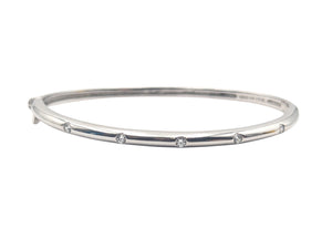 Bangle Sterling Silver w/ Flush Set Stones