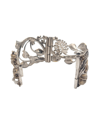Cuff 950 Silver Large Floral