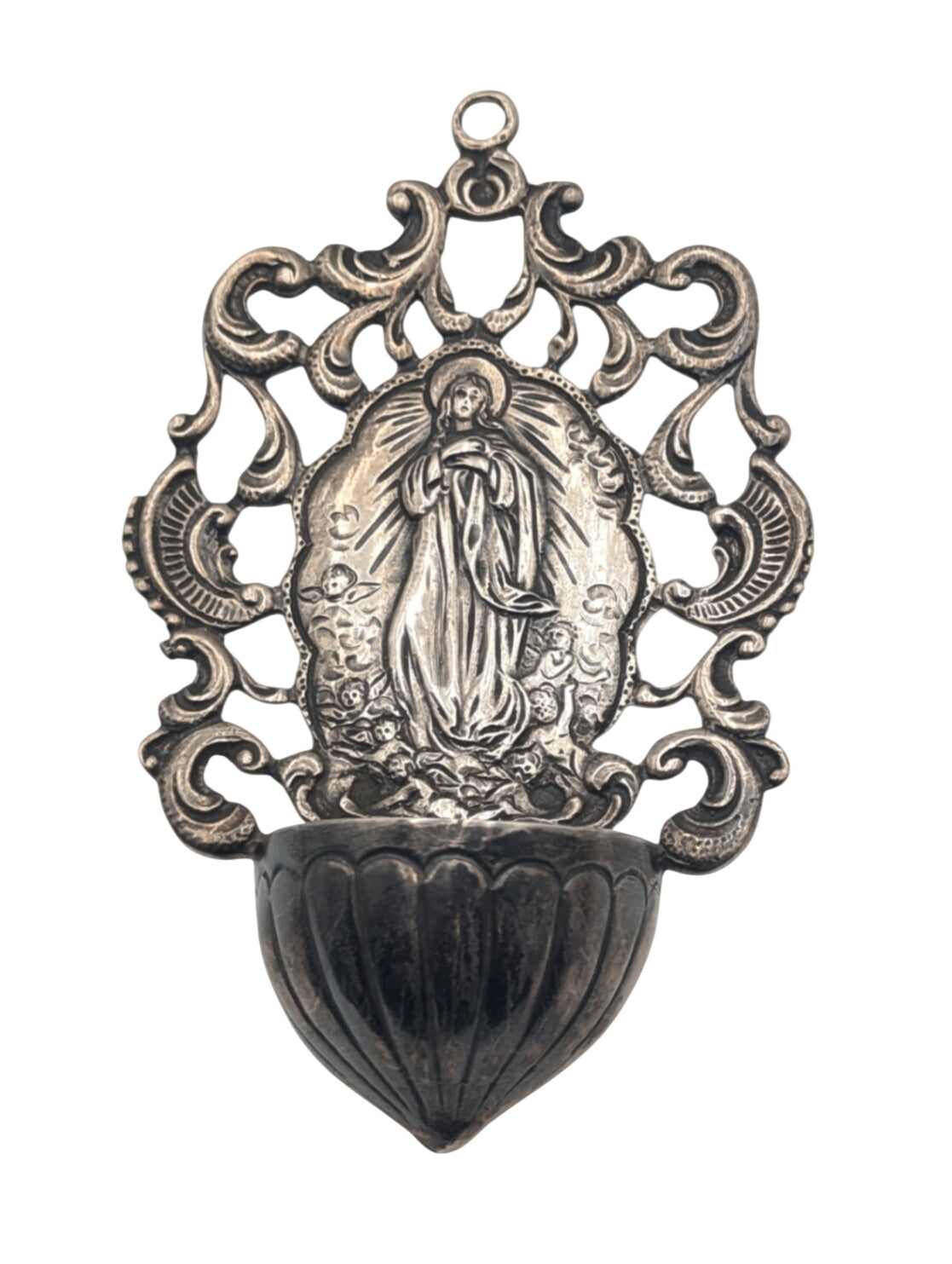 Pendant Silver Large Jesus Depiction 20th Century Spain