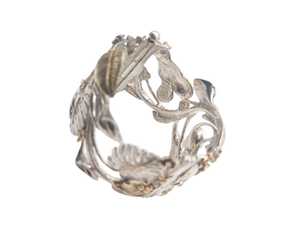 Cuff 950 Silver Large Floral
