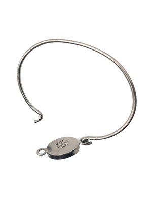 Bangle Sterling Silver w/ Hematite Cabochon