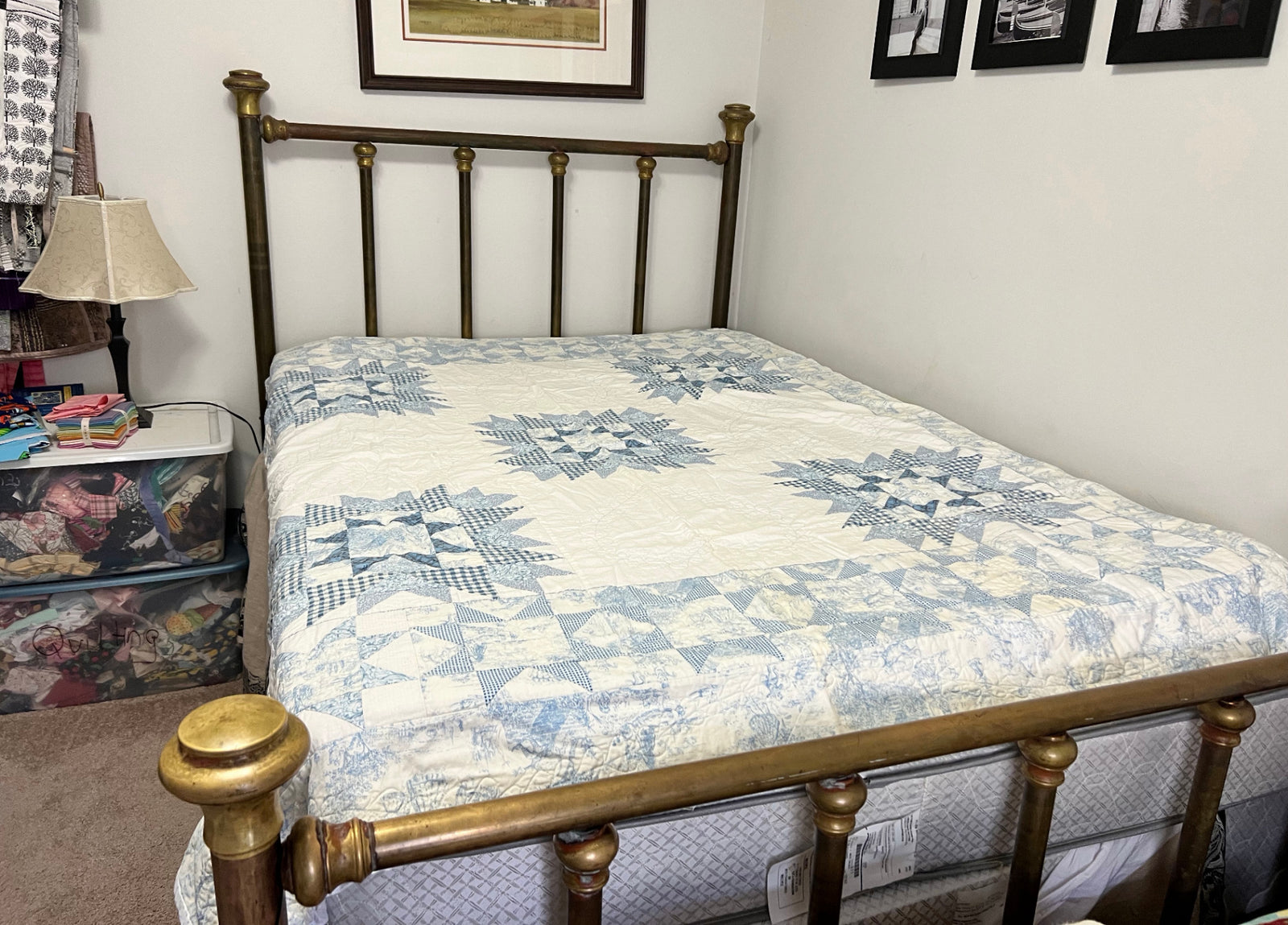 19th Cent. Antique Brass Bed Frame (Double/Full)
