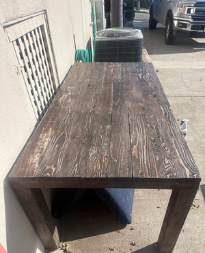 Reclaimed Wood Dark Brown Stain Dining Table 72x36x30