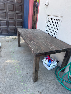 Reclaimed Wood Dark Brown Stain Dining Table 72x36x30