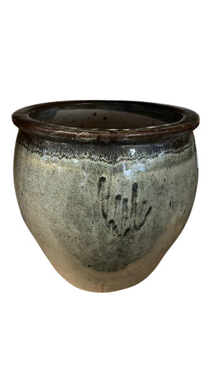 Grey Drip Glazed Pot