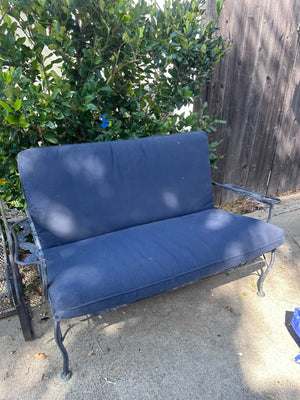 Wrought Iron Bench With Cushion