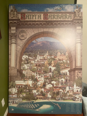 Iconic Santa Barbara Mural Print Stretched Canvas 48.5x80