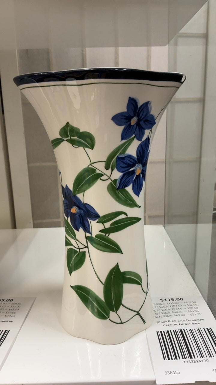 Tifany & Co Este Ceramiche Ceramic Flower Vase