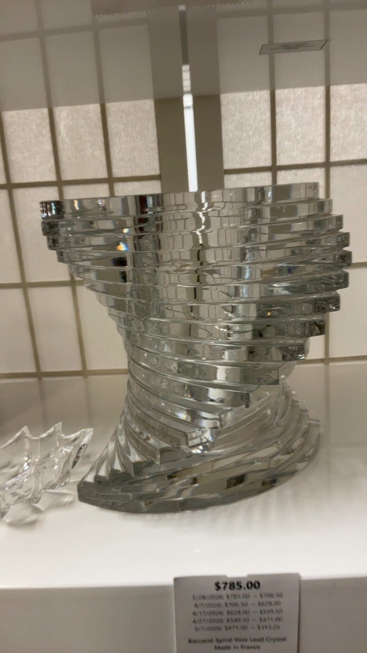 Baccarat Spiral Vase Lead Crystal Made in France