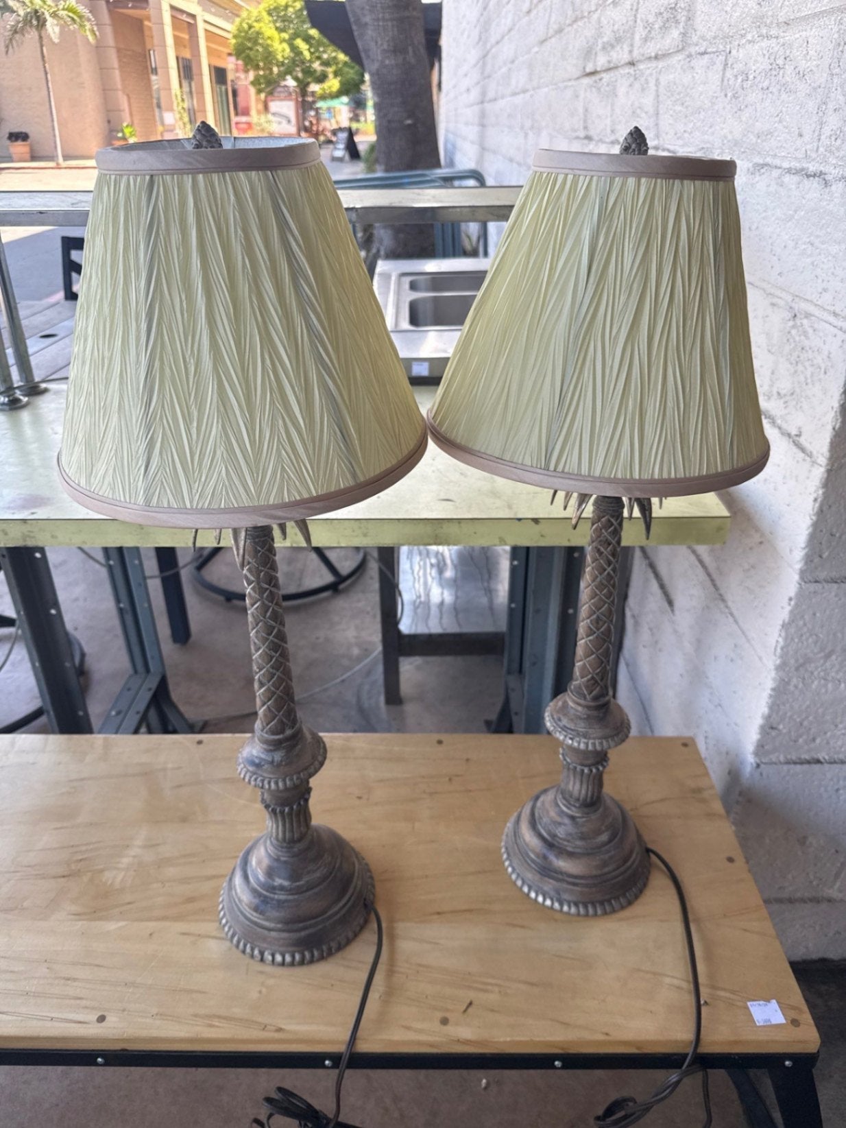 Palm Tree Table Lamp Pair