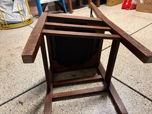 Wooden Chair with Leather Seat repaired
