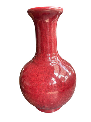 Pottery Barn Tall Red Vase