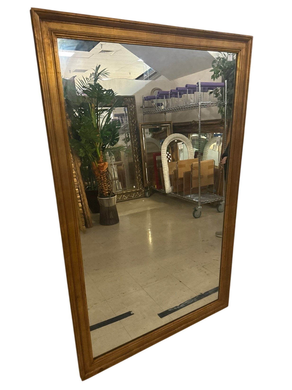 Large Antique Wood Framed Mirror