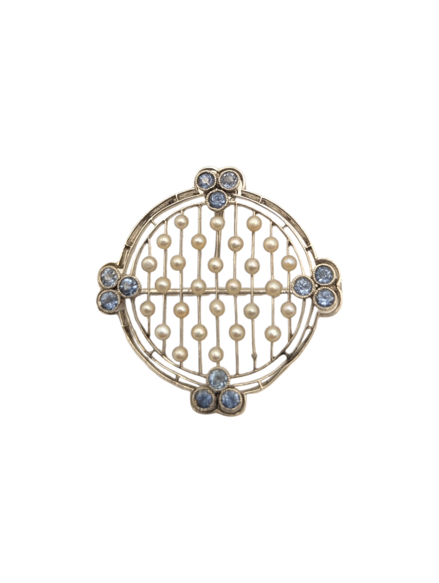 Pendant/Brooch Platinum Pearls & Sapphires