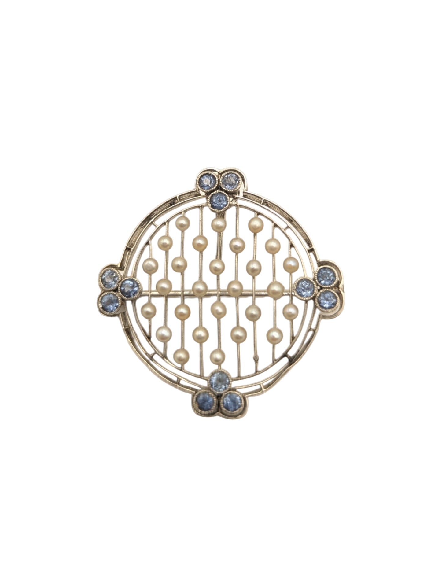 Pendant/Brooch Platinum Pearls & Sapphires