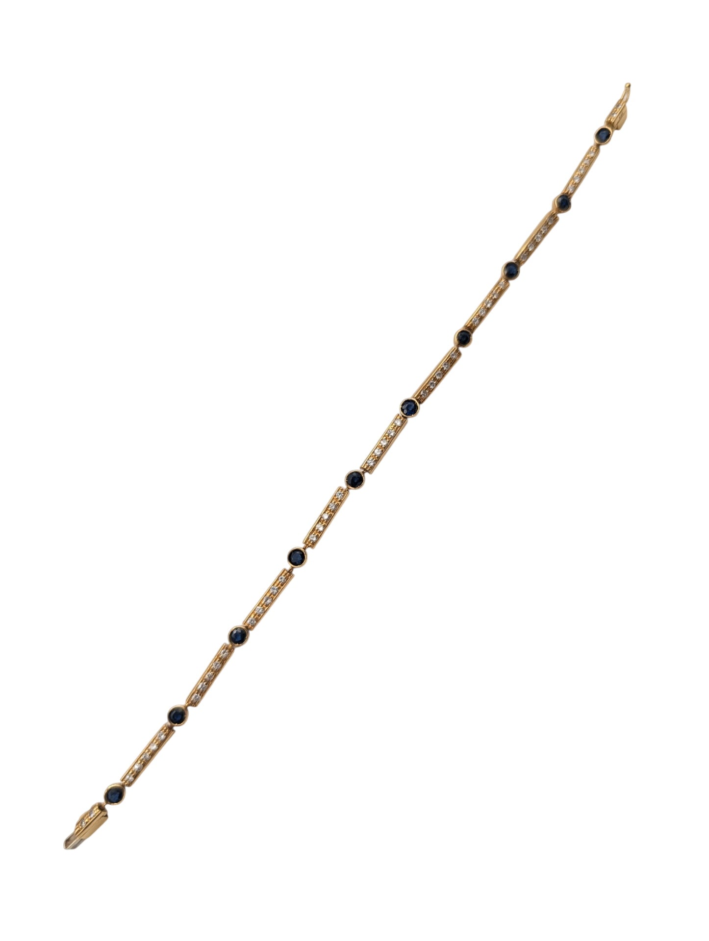 Bracelet 18k Yellow Gold w/ Diamonds & Sapphires