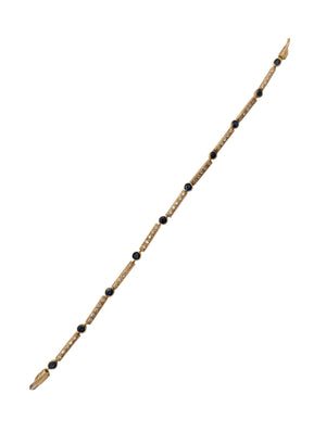 Bracelet 18k Yellow Gold w/ Diamonds & Sapphires