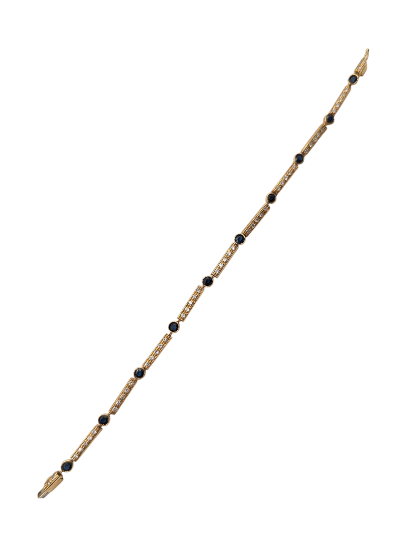 Bracelet 18k Yellow Gold w/ Diamonds & Sapphires