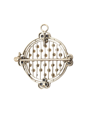 Pendant/Brooch Platinum Pearls & Sapphires