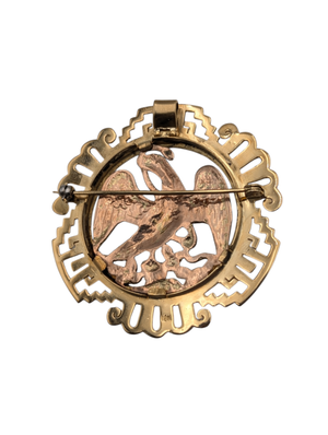 Pendant/Brooch 18k Yellow & Rose Gold Mexican Eagle