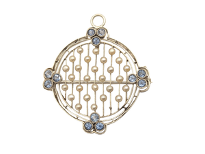 Pendant/Brooch Platinum Pearls & Sapphires