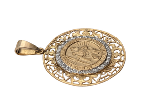 Pendant 14k Yellow Gold St. Christopher w/ Diamonds