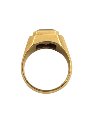Ring 14k Rose Gold w/ Large Emerald Cut Amethyst.