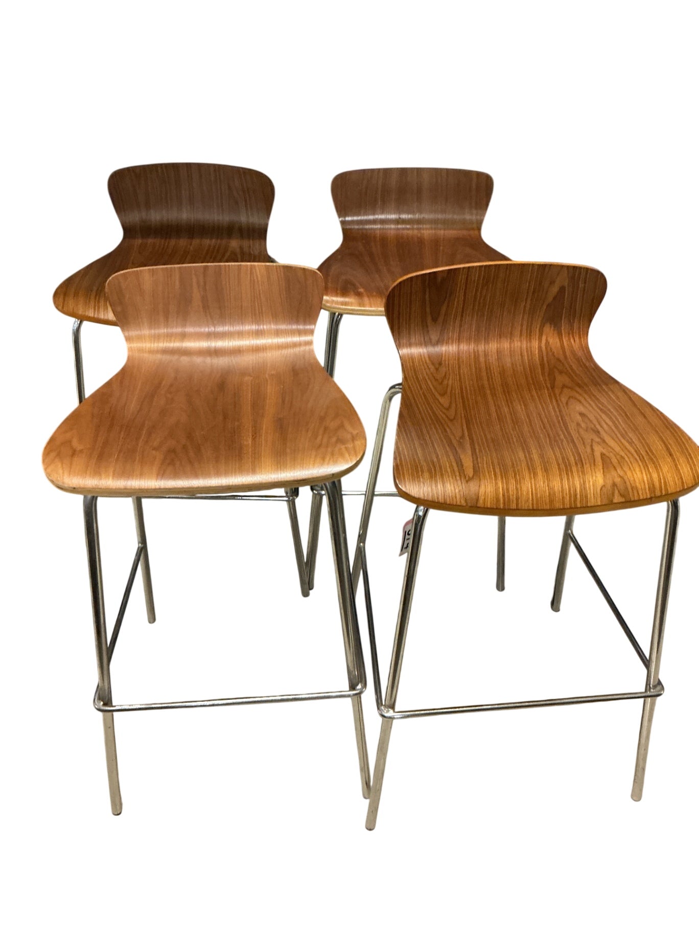 Wood & Chrome barstools (set of 4)