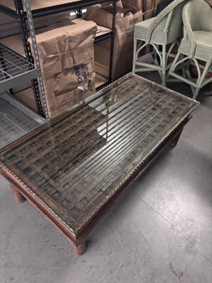 Indian Glass Top Coffee Table