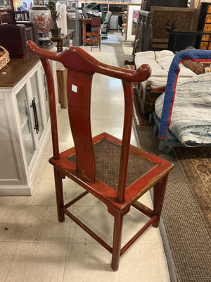 Chinese Qing Dynasty Red Lacquered Chairs (pair)