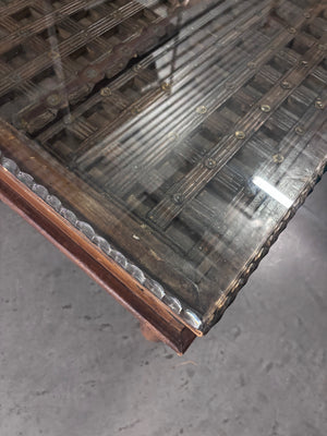 Indian Glass Top Coffee Table