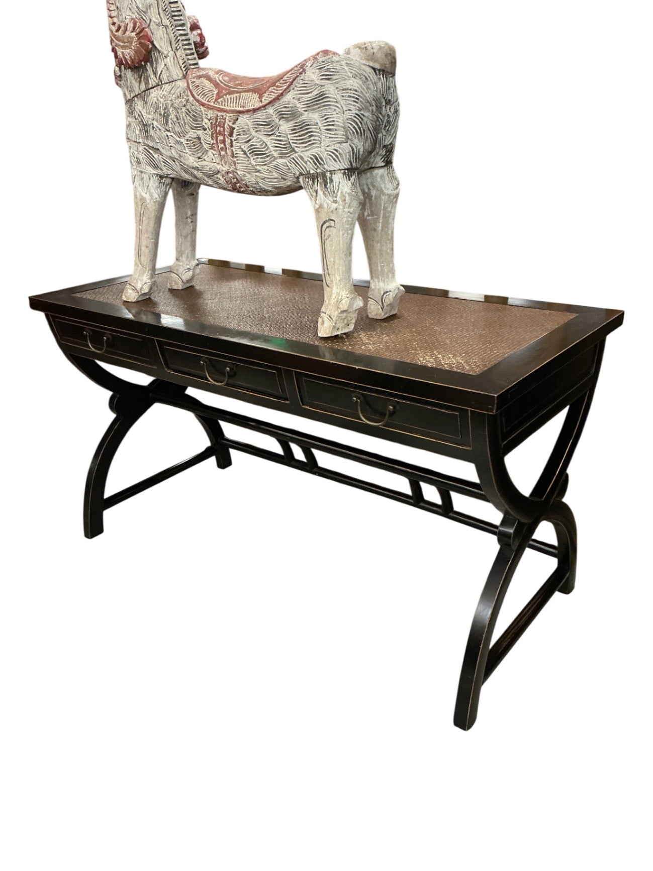 Black Lacquer Cross Legged Desk,