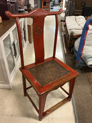 Chinese Qing Dynasty Red Lacquered Chairs (pair)