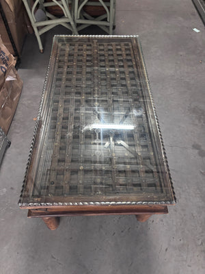 Indian Glass Top Coffee Table