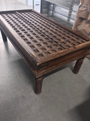 Indian Glass Top Coffee Table