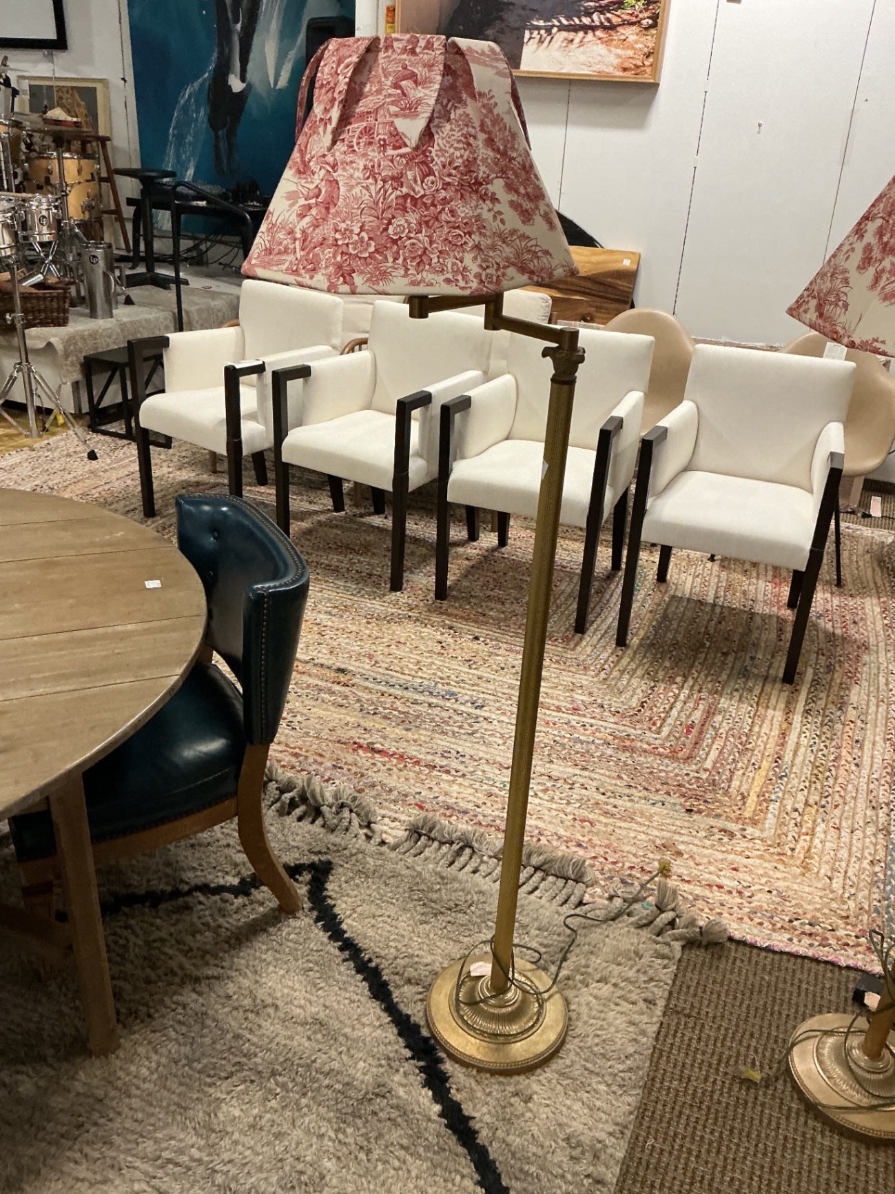Brass Swing Arm Floor Lamp