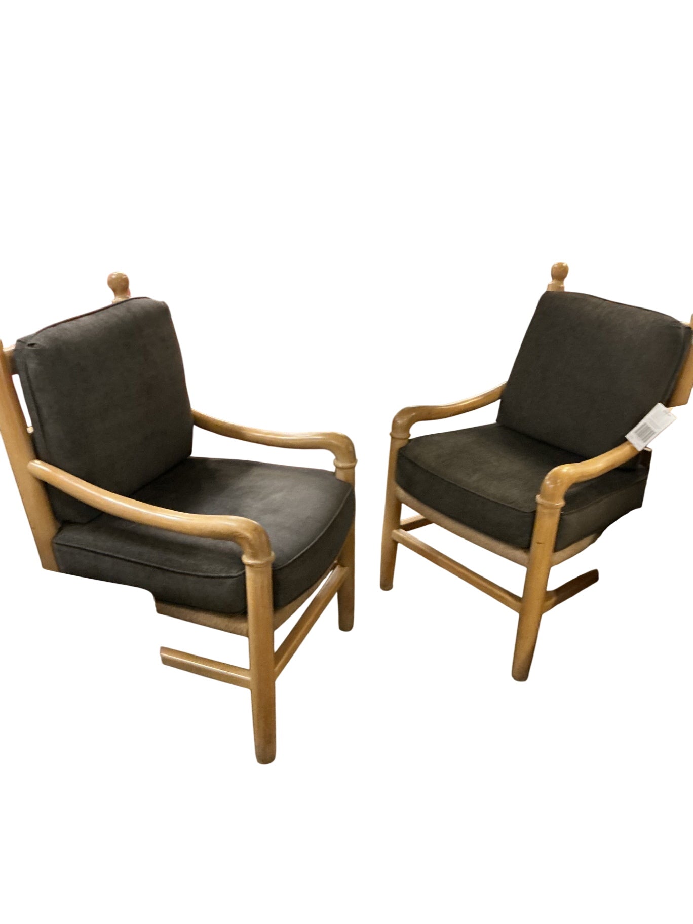 Upholstered Rush Seat  Armchairs (pair)